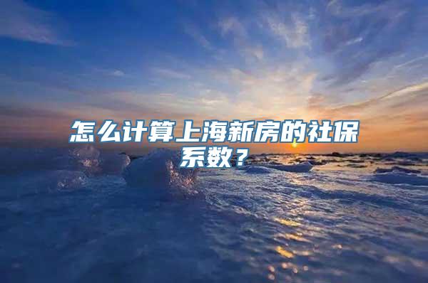 怎么计算上海新房的社保系数？