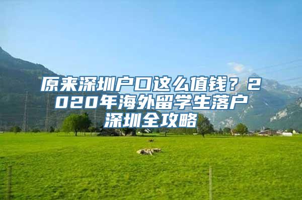 原来深圳户口这么值钱？2020年海外留学生落户深圳全攻略