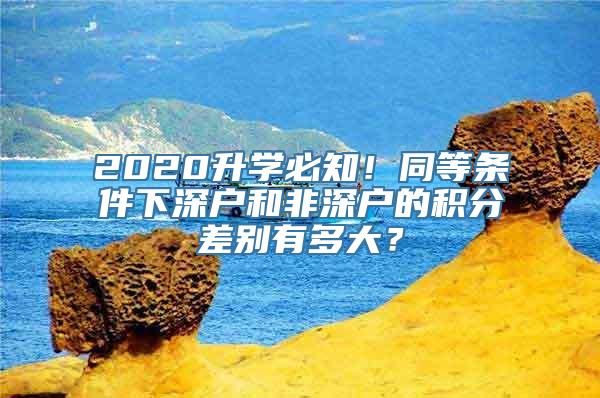 2020升学必知！同等条件下深户和非深户的积分差别有多大？