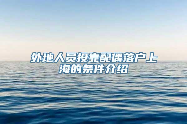 外地人员投靠配偶落户上海的条件介绍