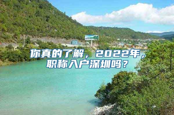 你真的了解，2022年，职称入户深圳吗？