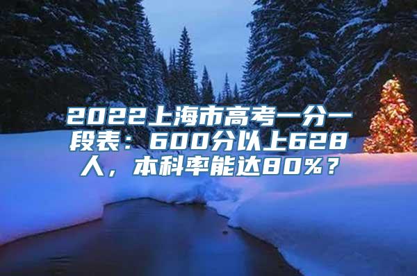 2022上海市高考一分一段表：600分以上628人，本科率能达80%？