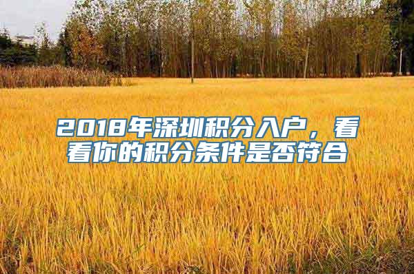 2018年深圳积分入户，看看你的积分条件是否符合