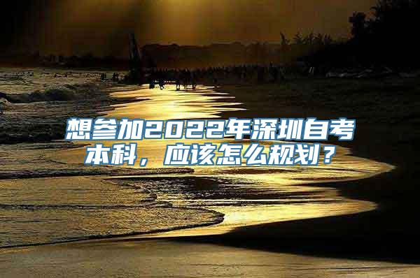 想参加2022年深圳自考本科，应该怎么规划？