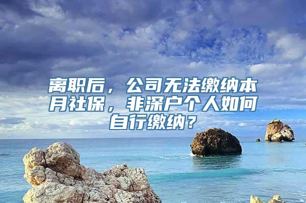 离职后，公司无法缴纳本月社保，非深户个人如何自行缴纳？