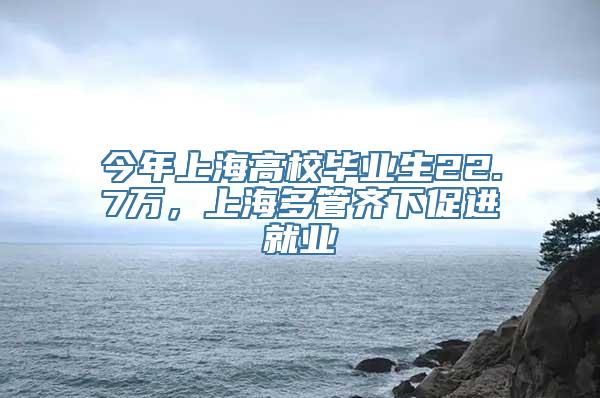 今年上海高校毕业生22.7万，上海多管齐下促进就业