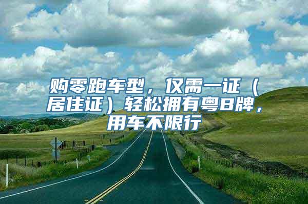 购零跑车型，仅需一证（居住证）轻松拥有粤B牌，用车不限行