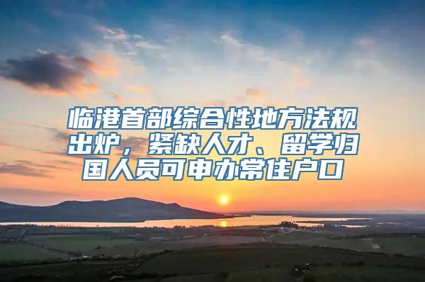 临港首部综合性地方法规出炉，紧缺人才、留学归国人员可申办常住户口