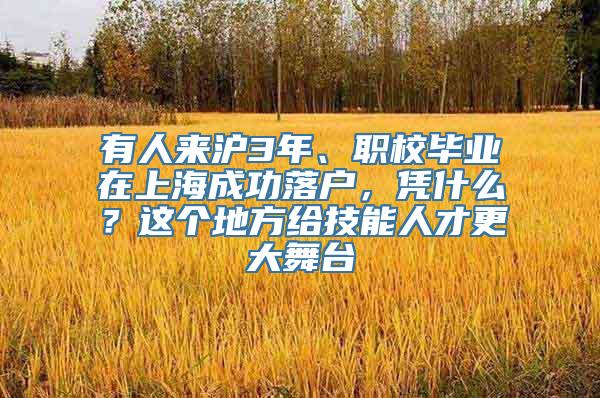 有人来沪3年、职校毕业在上海成功落户，凭什么？这个地方给技能人才更大舞台