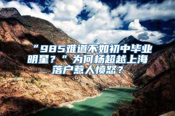 “985难道不如初中毕业明星？”为何杨超越上海落户惹人愤怒？