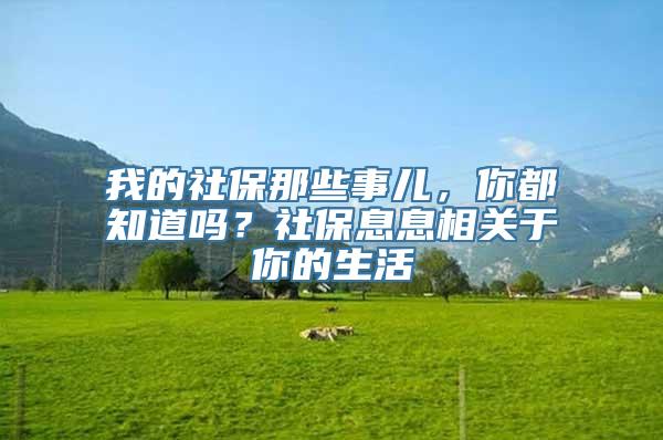 我的社保那些事儿，你都知道吗？社保息息相关于你的生活