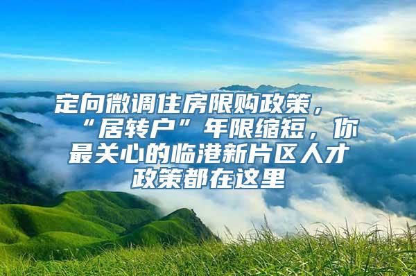 定向微调住房限购政策，“居转户”年限缩短，你最关心的临港新片区人才政策都在这里