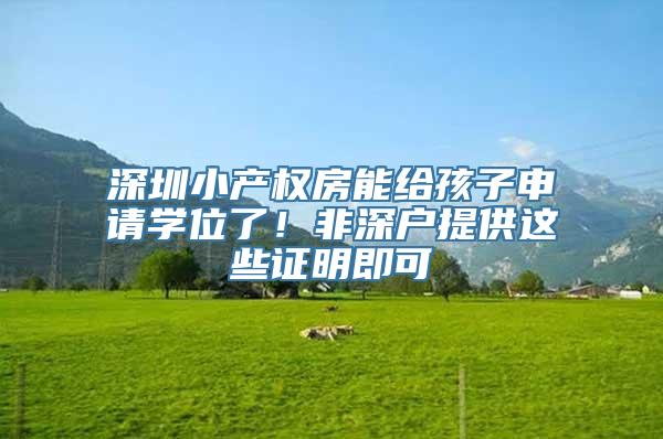 深圳小产权房能给孩子申请学位了！非深户提供这些证明即可