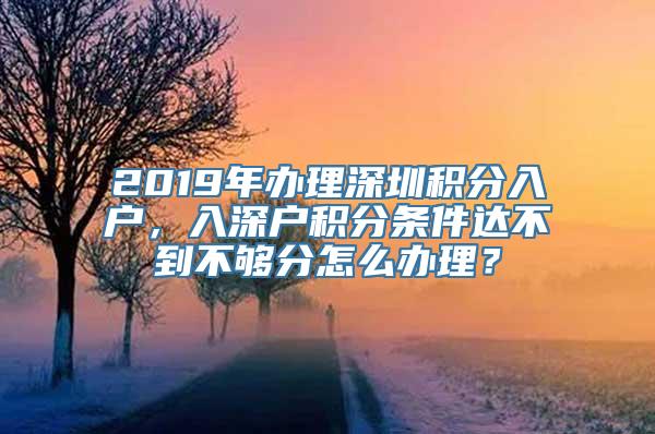 2019年办理深圳积分入户，入深户积分条件达不到不够分怎么办理？