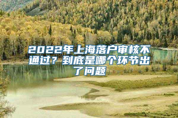 2022年上海落户审核不通过？到底是哪个环节出了问题