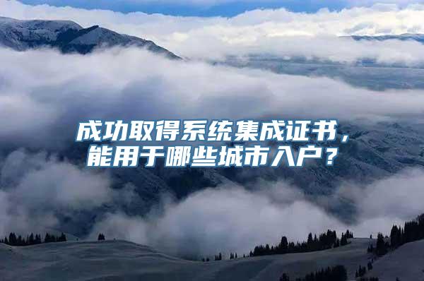 成功取得系统集成证书，能用于哪些城市入户？