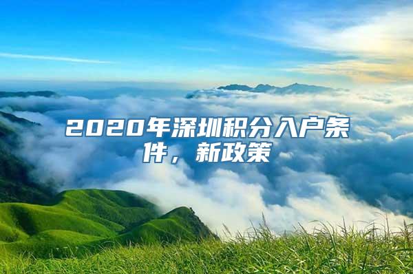 2020年深圳积分入户条件，新政策