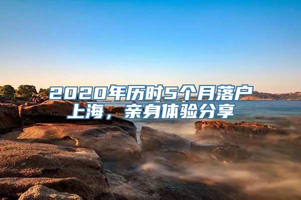 2020年历时5个月落户上海，亲身体验分享