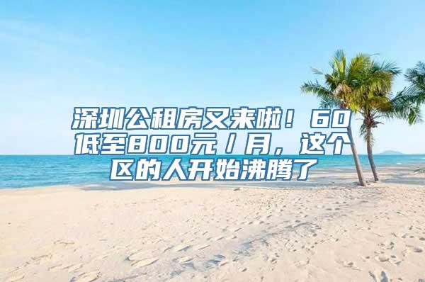 深圳公租房又来啦！60㎡低至800元／月，这个区的人开始沸腾了