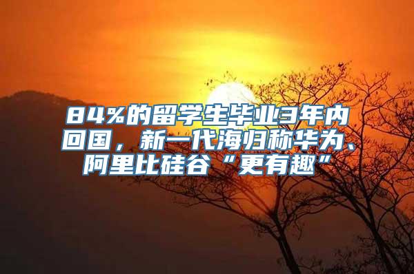 84%的留学生毕业3年内回国，新一代海归称华为、阿里比硅谷“更有趣”