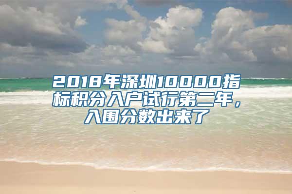 2018年深圳10000指标积分入户试行第二年，入围分数出来了