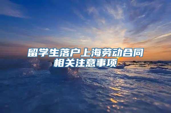 留学生落户上海劳动合同相关注意事项