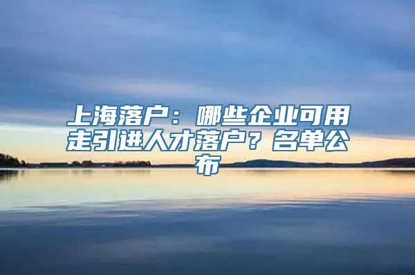 上海落户：哪些企业可用走引进人才落户？名单公布