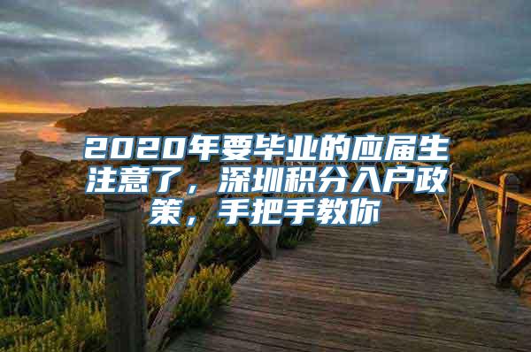 2020年要毕业的应届生注意了，深圳积分入户政策，手把手教你