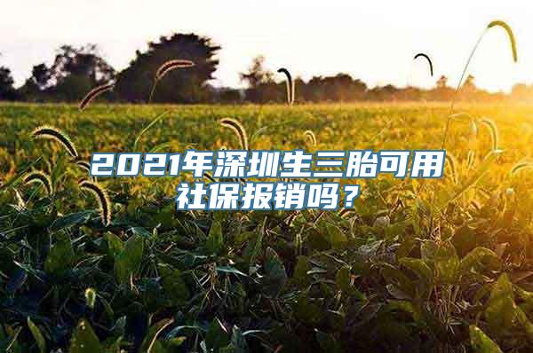 2021年深圳生三胎可用社保报销吗？