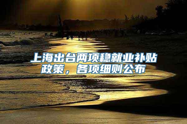 上海出台两项稳就业补贴政策，各项细则公布