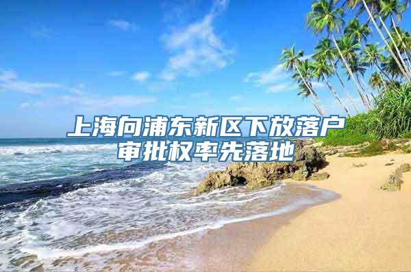 上海向浦东新区下放落户审批权率先落地