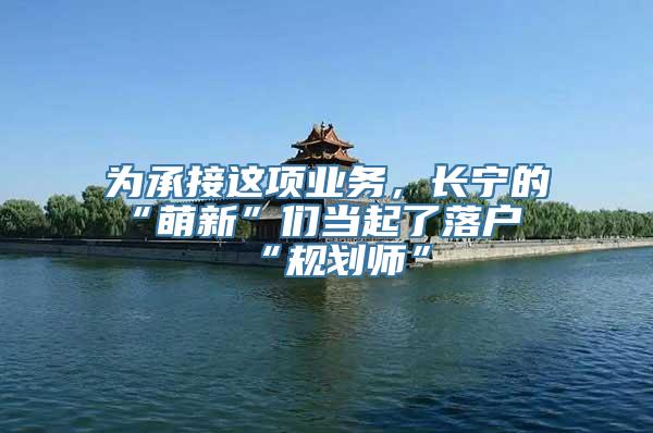 为承接这项业务，长宁的“萌新”们当起了落户“规划师”