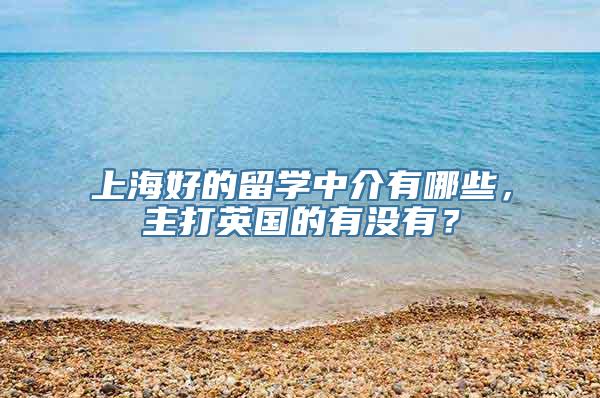 上海好的留学中介有哪些，主打英国的有没有？