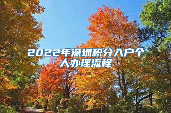 2022年深圳积分入户个人办理流程