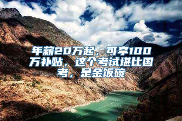 年薪20万起，可享100万补贴，这个考试堪比国考，是金饭碗