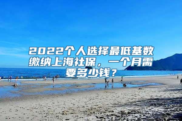 2022个人选择最低基数缴纳上海社保，一个月需要多少钱？