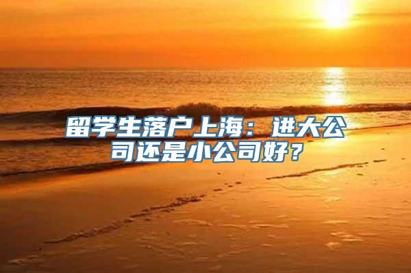 留学生落户上海：进大公司还是小公司好？