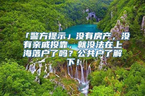 「警方提示」没有房产，没有亲戚投靠，就没法在上海落户了吗？公共户了解下！