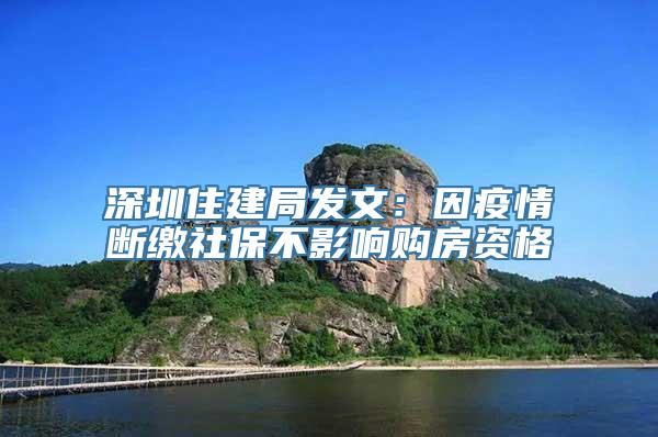 深圳住建局发文：因疫情断缴社保不影响购房资格