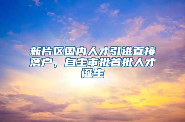 新片区国内人才引进直接落户，自主审批首批人才诞生