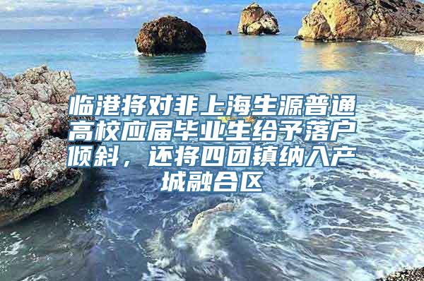 临港将对非上海生源普通高校应届毕业生给予落户倾斜，还将四团镇纳入产城融合区