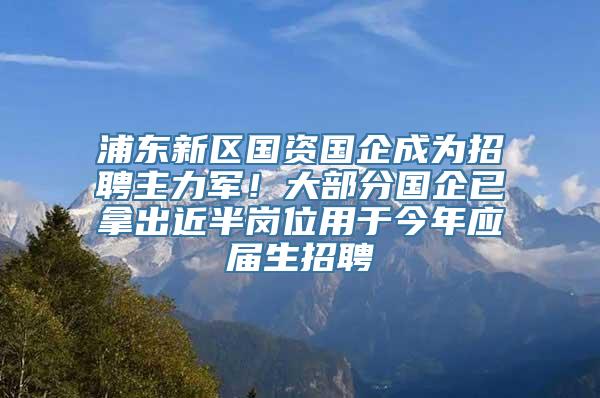 浦东新区国资国企成为招聘主力军！大部分国企已拿出近半岗位用于今年应届生招聘