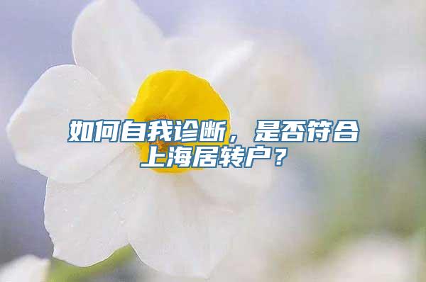 如何自我诊断，是否符合上海居转户？