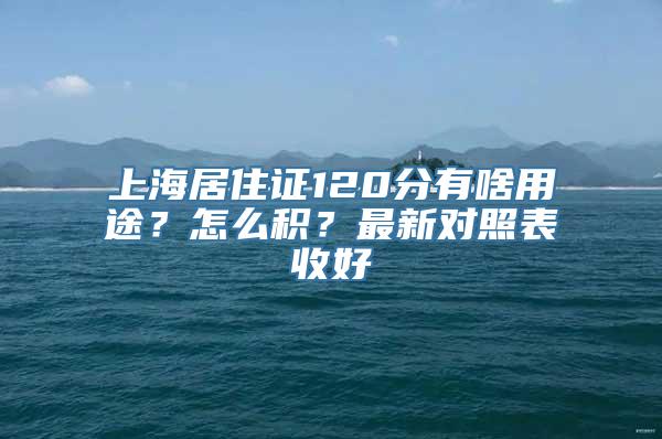 上海居住证120分有啥用途？怎么积？最新对照表收好