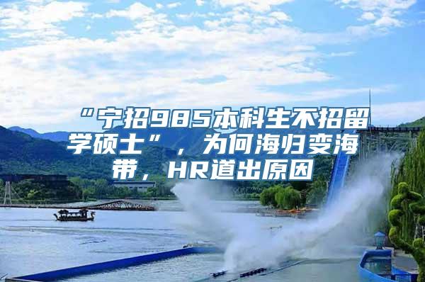 “宁招985本科生不招留学硕士”，为何海归变海带，HR道出原因