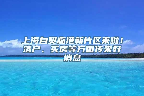 上海自贸临港新片区来啦！落户、买房等方面传来好消息