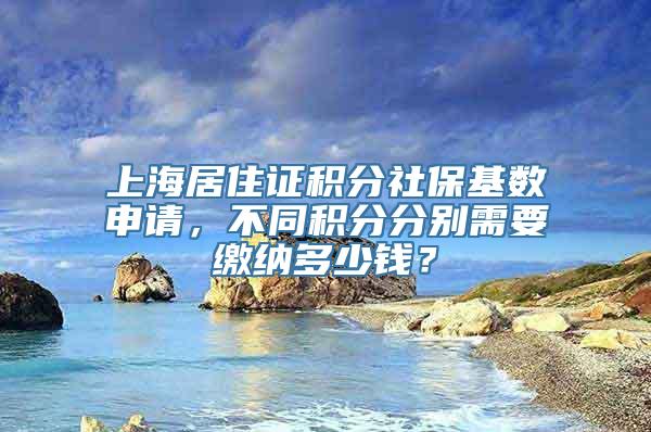 上海居住证积分社保基数申请，不同积分分别需要缴纳多少钱？