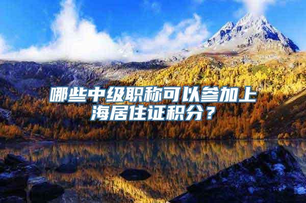 哪些中级职称可以参加上海居住证积分？