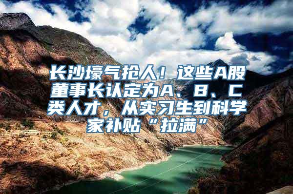 长沙壕气抢人！这些A股董事长认定为A、B、C类人才，从实习生到科学家补贴“拉满”