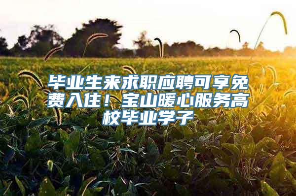 毕业生来求职应聘可享免费入住！宝山暖心服务高校毕业学子